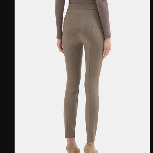 New THEORY Slim Trousers  Pant in Tech Stretch Knit BEIGE Women's size 8 - Picture 8 of 10
